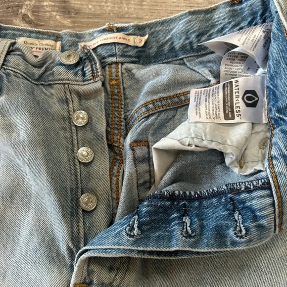 Levi's 501 Ribcage High-Rise straight ankle 26 27 altered darts Women's Jeans - Picture 10 of 12